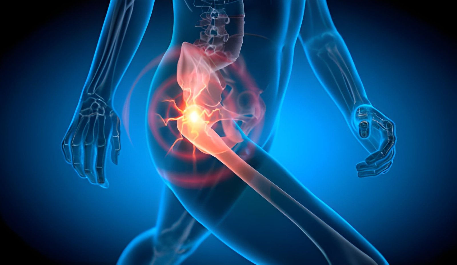 Man with hip joint pain